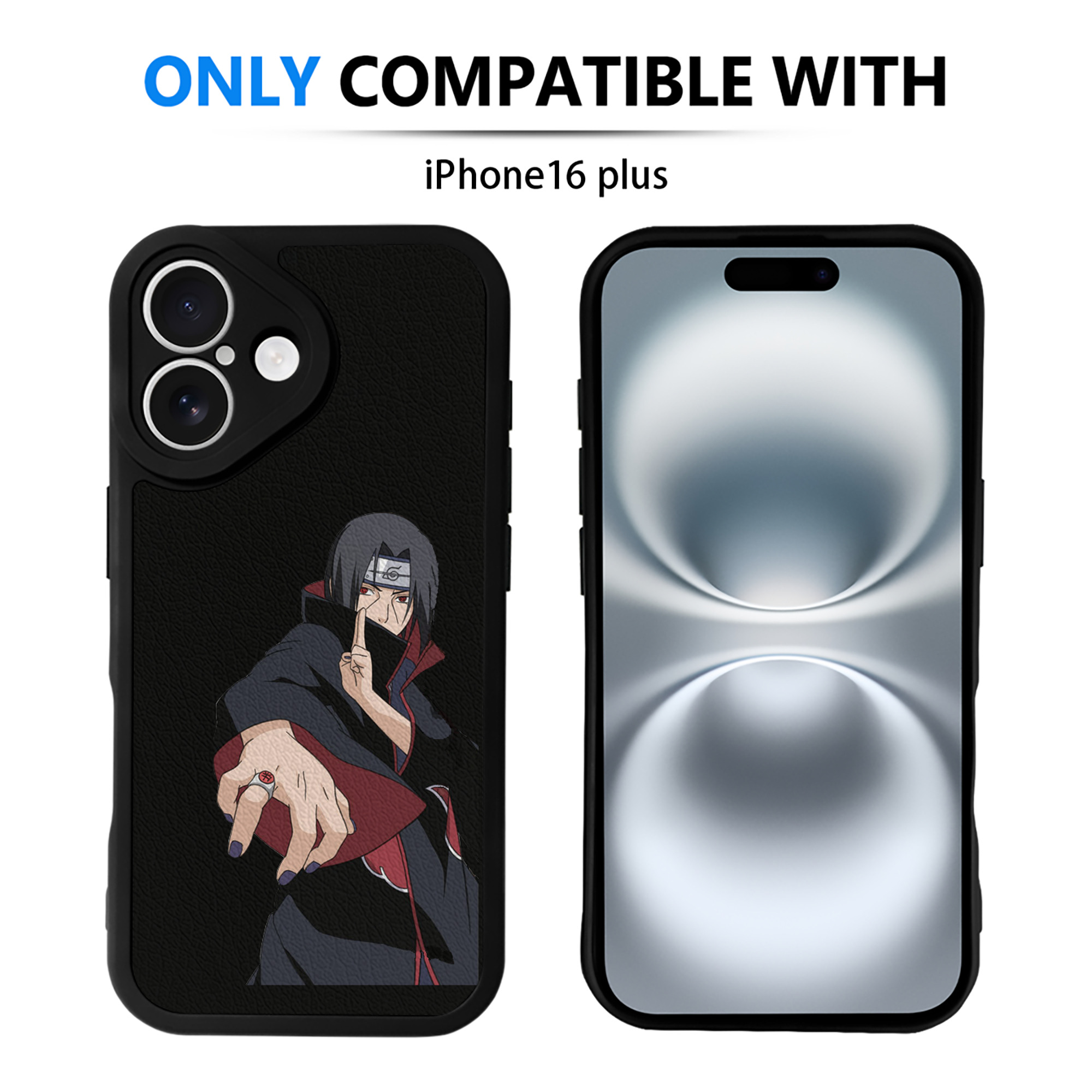 （画像用） NARUTO -ナルト- うちは イタチ Uchiha Itachi 【iPhone 16シリーズ対応】シリコンスマホケース（レザー調） 材質：シリコン